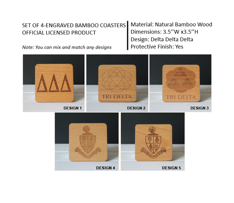 Tri Delta Inlay TriDelta Coasters