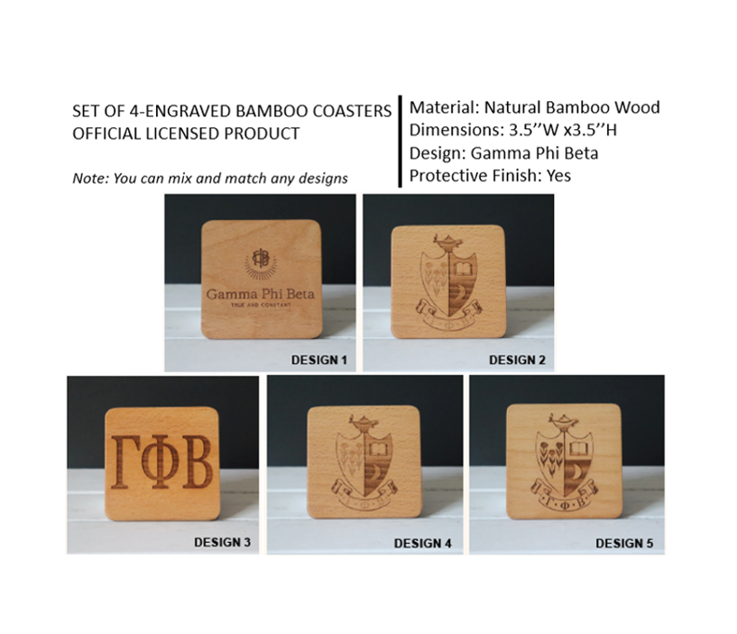 Gamma Phi Beta (Set of 4-Logo)